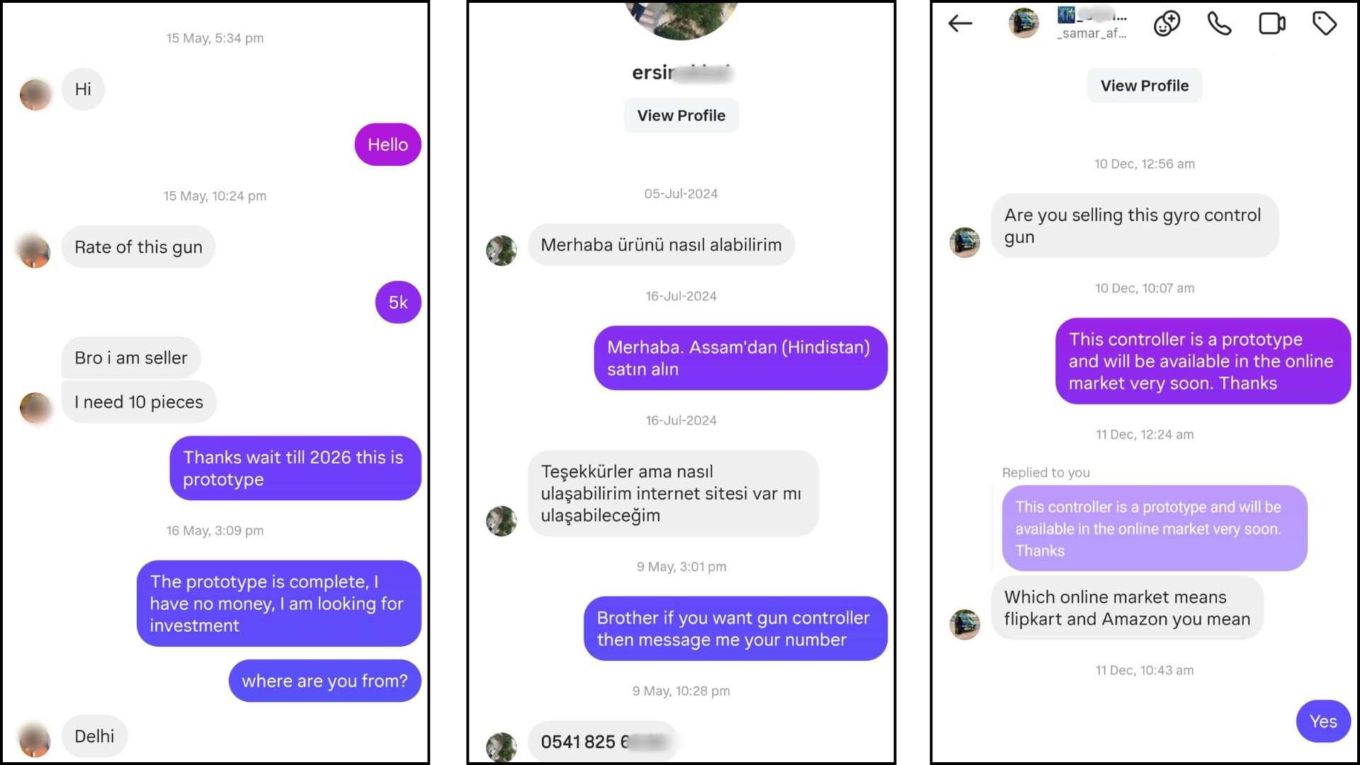 User message